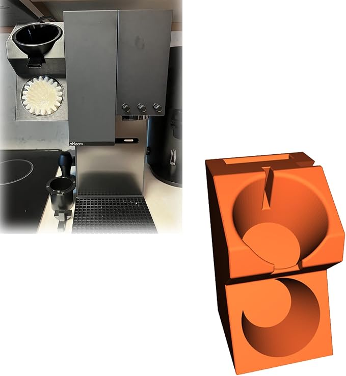 Coffee Maker Accessory Caddy for xBloom Studio Filters Friction-Fit Storage Dock for Omni Dripper 2 &amp xPods Keeps Counter Tidy with Behind-Grinder Mount (White)