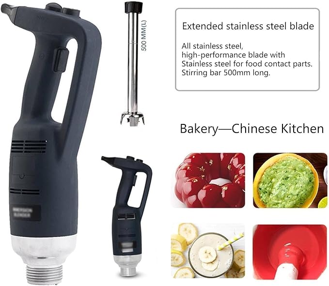 Commercial Hand Blender Hand Blender 750W Immersion Blender Set Blender Height: 500mm Variable Speed 8000-18000 RPM