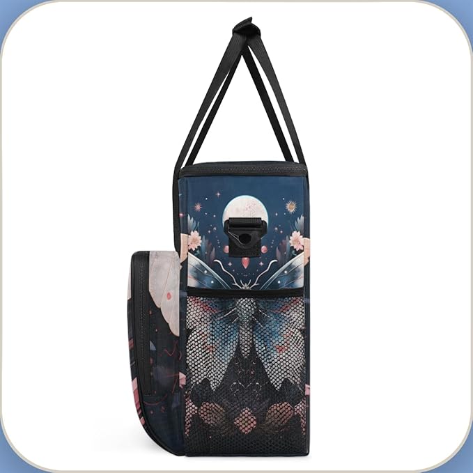Gothic Butterfly Coffee Maker Carrying Bag Mystic Butterfly Travel Storage Bag Compatible with K-Mini or K-Mini Plus Single Serve Coffee Brewer Carrying Case with Multiple Pockets &amp Shoulder Str