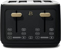 4 Slice Toaster with Touch Control Panel 1800W Fast Heating 7 Toast Shade Levels Extra Wide Slots for Bagels Removable Crumb Tray (Black Sesame)