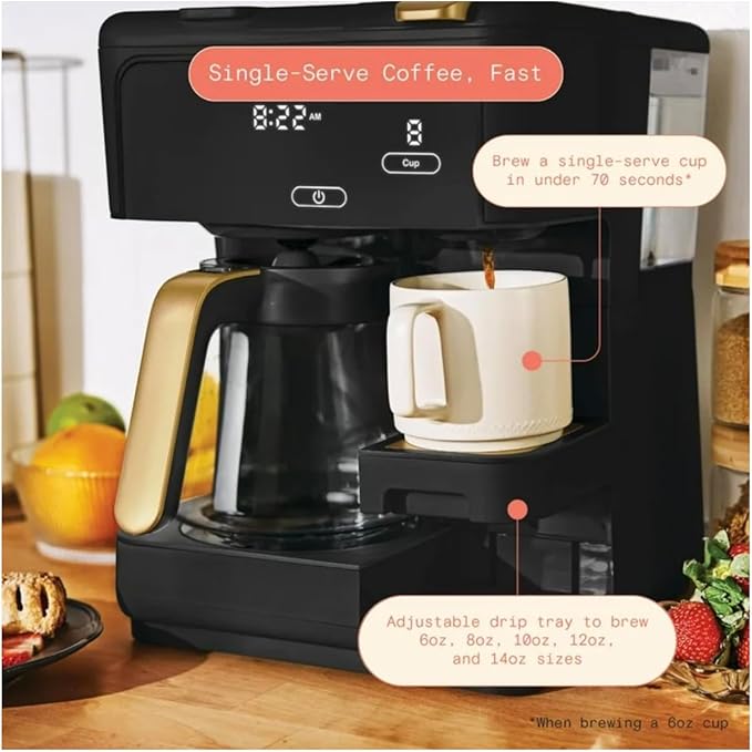 Multi-Brew Coffee Maker 12-cup carafe or a single-serve cup (black)