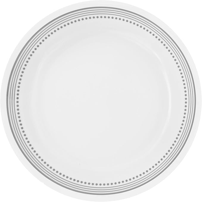 Corelle Dinnerware Set (4pc Set Mystic Gray)-Set for 4 | Includes 4 x Side Plates | 80% Recycled Glass | 3 X More Durable Half the Space &amp Weight of Traditional Ceramic