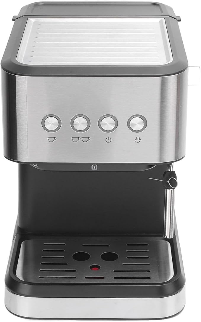 ZJchao Compact Coffee Machine Stainless Steel 20 Bar Coffer Maker Milk Frother Quick Preheat for Cappuccino Latte Home Office (US Plug 110V)