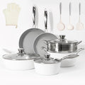 13 Piece Nonstick Kitchen Cookware Set Healthy Ceramic Aluminum Pots and Pans Set Induction/Ceramic Stove Compatible Oven/Dishwasher Safe