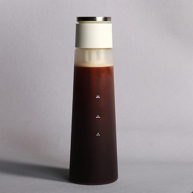 Cold Brewer 600ml Ice Coffee Maker Make Cold Brew Coffee Ice Drip Lay Flat Seal Leak-Proof Perfect for Homemade Iced Coffee and Ice Tea
