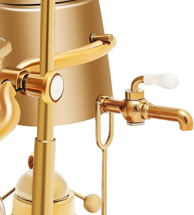 Royal Family Balance Syphon Coffee MakerLuxury Gold Coffee Pot Vacuum Brewing System Copper 13.53 OZ CapacitySyphon Unique Gravity Vintage