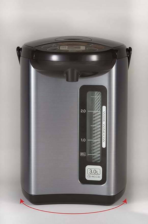 Zojirushi CD-WCC30 Micom Water Boiler &amp Warmer Silver &amp NS-RPC10HM Rice Cooker and Warmer 5.5-Cup (Uncooked) Metallic Gray