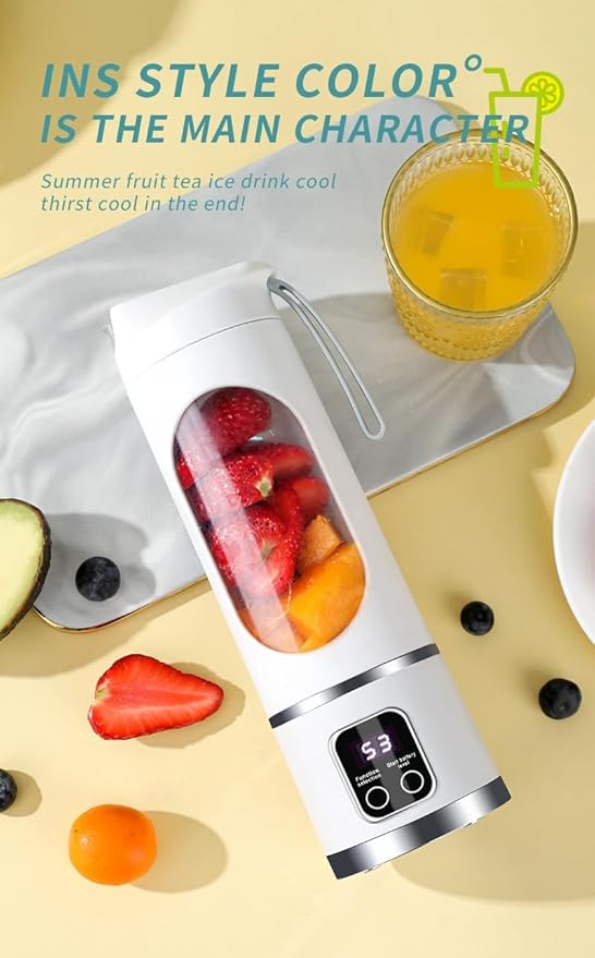 Digital Multimode Juicer Blender15 Oz Capacity With 12 Stainless Steel Blades3 Speed AdjustableLeak Proof Design For Home Travel Office Portable Clean Electric Juice Cup (Green)