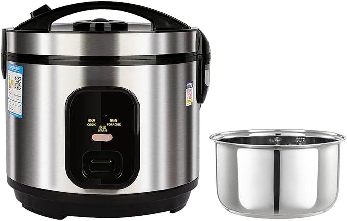 Rice Cooker (2-5L) 304 Stainless Steel Inner Pot Intelligent Insulation Make Rice &amp Steam Food &amp Vegetables 220-240V US/EU Power(4L)