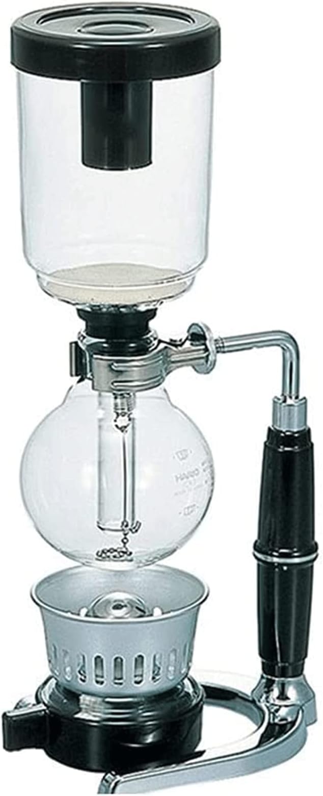 Modern Siphon Coffee MakerIced Coffee Maker with Alcohol BurnerTransparent Coffee Maker with Stainless Steel Support Flowing