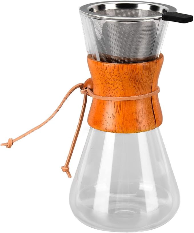 Pour Over Coffee Dripper Classic Heat Glass Coffee Maker Professional Brewing Tool 550ml Capacity Ideal for Home Office &amp Shop