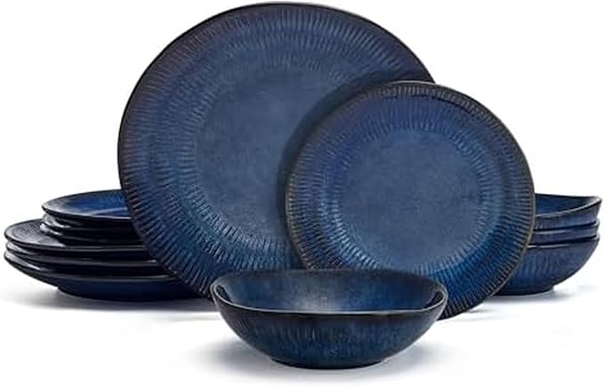 Pfaltzgraff Racheal 12 Piece Dinnerware Set Service for 4 Blue