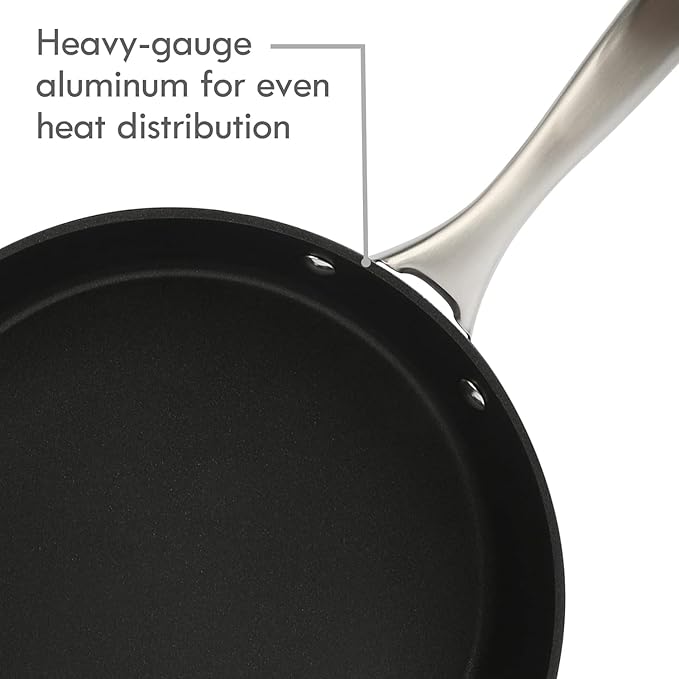 10 Piece Aluminum Nonstick Cookware Set with Lids and Wood Utensils Scratch Resistant Pots and Pans for Cooking