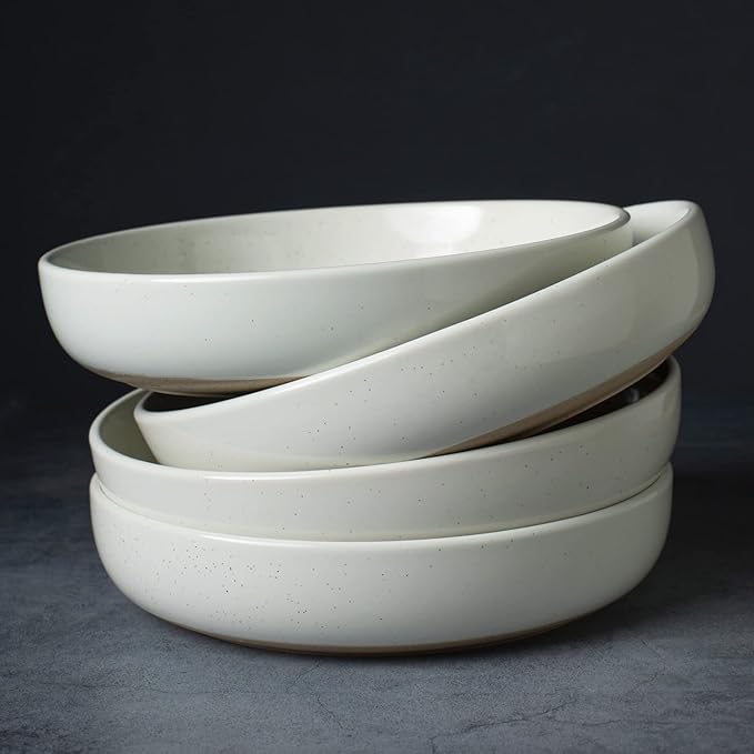 famiware 16 Pieces Plates and Bowls Dinnerware Sets for 4 White