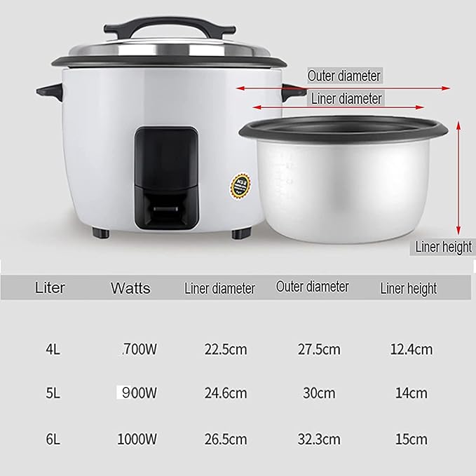Rice Cooker-Steamer Household Old-Fashioned Multifunctional Non-Stick Rice Cooker Smart Insulation for 2-8 People (A 4l) (A 4l)