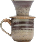 Pour Over Coffee Maker Vintage Ceramic Coffee Maker Set for Home Café Restaurant Camping Large Coffee Mug(Yellow)