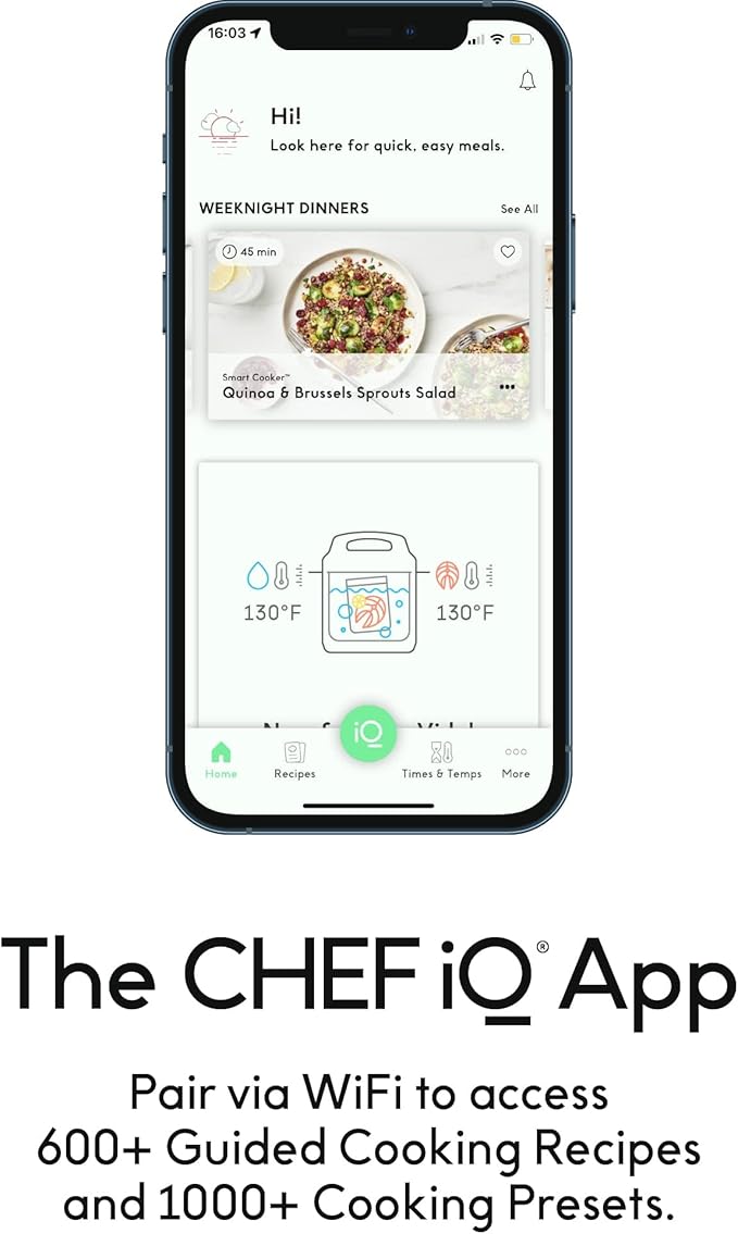 CHEF iQ Smart Pressure Cooker with WiFi and Built-in Scale - Easy-to-Use 10-in-1 Multicooker with 500+ Guided Recipes - Rice Cooker Slow Cooker Instant Meals for Foodies - 6 Quart - Family Size