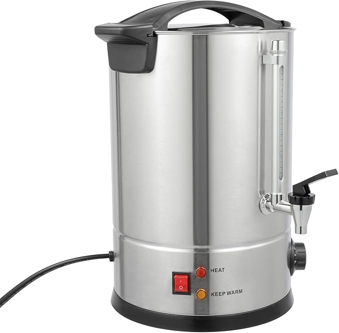 Commercial Coffee Maker - 9.2L 1500W Coffee Percolator With Double-Layer Stainless Steel Wall &amp Filter Precise Temperature Control - 2 Modes For Events &amp Catering