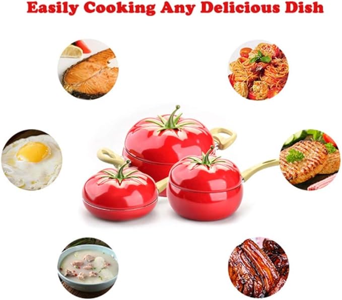 Cookware set Fruit Frying pan milk pot Cooking Pot enamel Soup pot Saucepan Induction Cooker Aluminum kitchen hotpot Casserole(D)