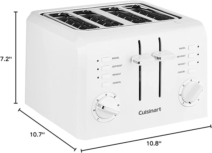 Cuisinart 4-Slice Compact Plastic Toaster White CPT-142P1