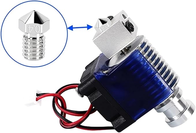 for V6 Nickel Plated Nozzle High Temperature 3D Printer PEI PEEK Carbon Fiber Filament for V6 Hotend Heatblock for Prusa MK3S(0.4mm)