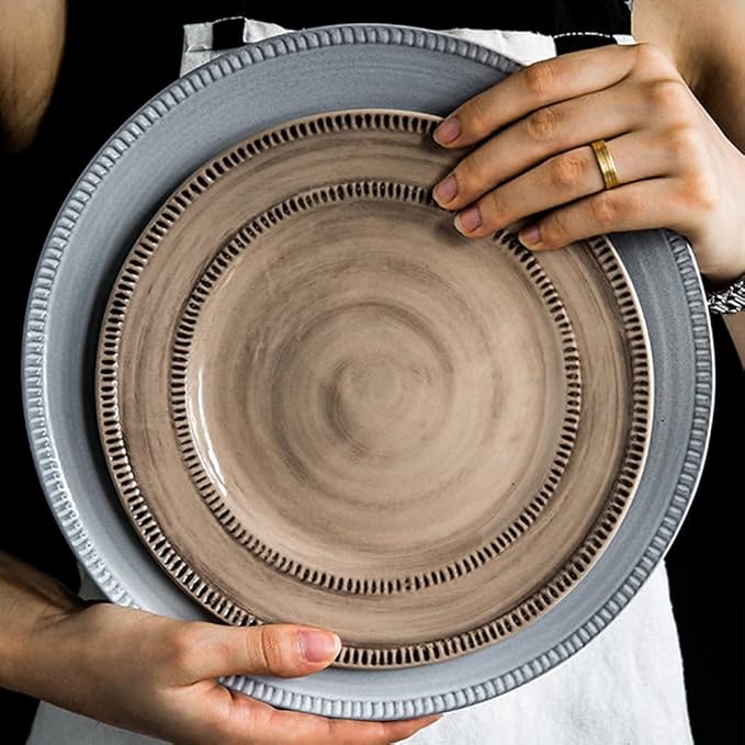 Dinnerware Sets - Luxury Gift Dishes Service Set Retro American Porcelain Tableware Set with Plates Bowls and Dish Ceramic Dinner Set for Home Kitchen and Dinning