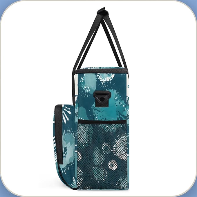 Colorful Powder Coffee Maker Carrying Bag Watercolor Explosion Travel Storage Bag Compatible with K-Mini or K-Mini Plus Single Serve Coffee Brewer Carrying Case with Pockets &amp Shoulder Strap