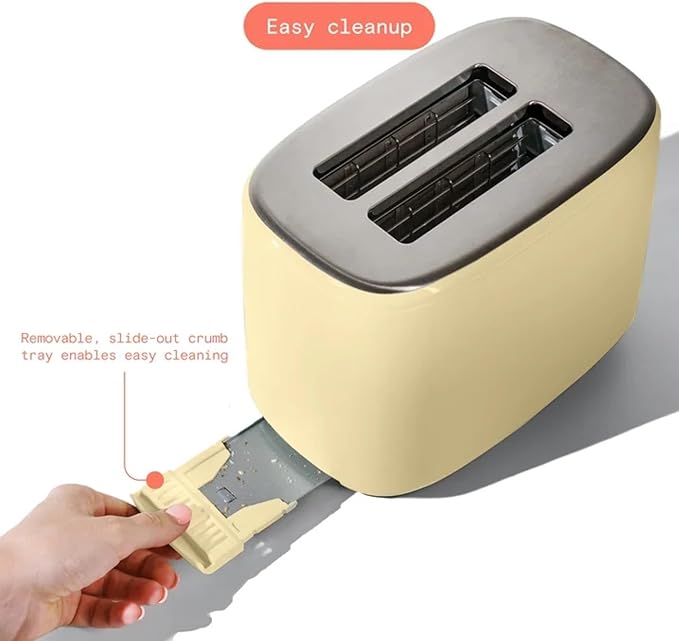 2 Slice Digital Toaster with Touch Control Panel Adjustable Toast Shade Settings Wide Bread Openings Bagel &amp Frozen Modes Removable Crumb Tray (Buttercream)