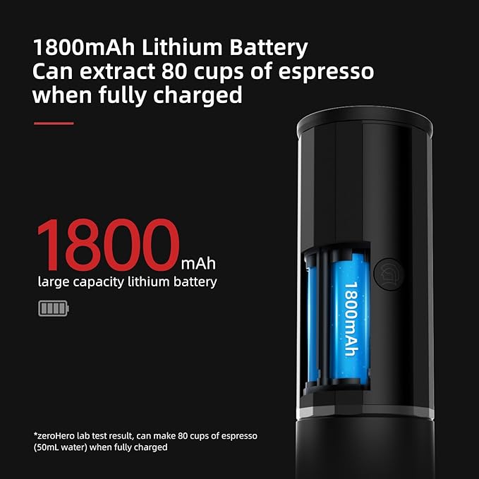 portable coffee maker15 Bar Mini Coffee Maker USB-C &amp Car Charger Lightweight Espresso Maker Black