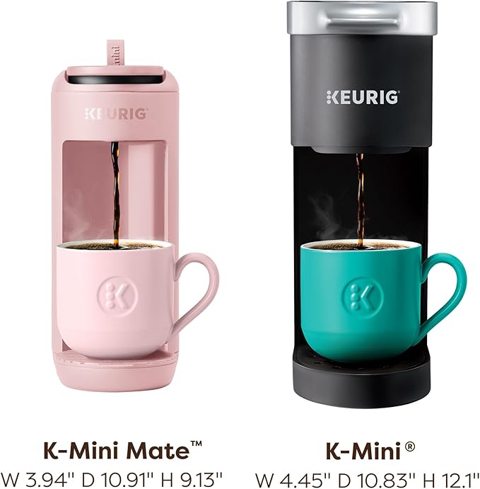 Keurig K-Mini Mate Single Serve K-Cup Pod Coffee Maker Brews Up to 12 oz Cup Compact Portable Coffee Machine for Small Spaces Great for Dorms &amp Offices Pink Sands