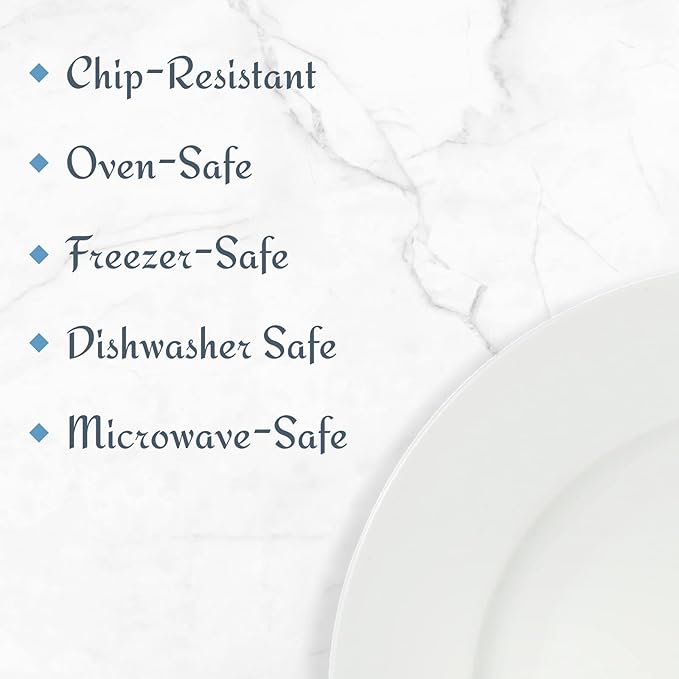 Mikasa Delray 40-Piece White Dinnerware Set Service for 8 Durable Porcelain Plates Bowls and Mugs Dishwasher and Microwave Safe