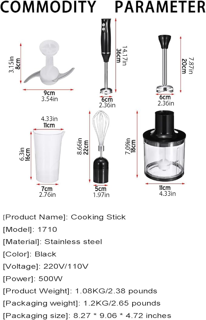 Food mixer complementary food stick 4-in-1 household handheld juicer milkshake and meat grinder