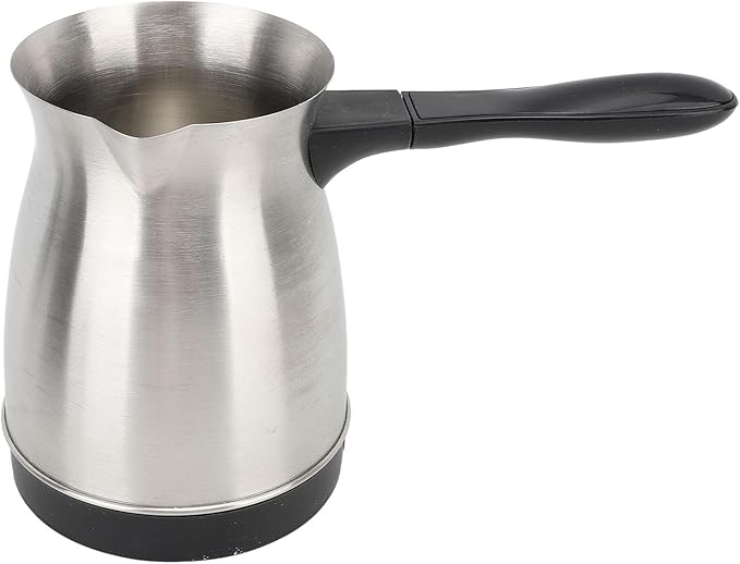 Electric Coffee Maker 600ML Large Capacity Stainless Steel Turkish Coffee Pot with Ergonomic Anti Scald Handle Coffee Maker Machine Pot Warmer Kettle for Milk Butter US Plug
