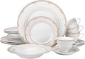 Euro Porcelain 20-pc Luxury Dinnerware Set w/ 24K Gold Ornament HQ Dining Tableware Service for 4 (Sandra)
