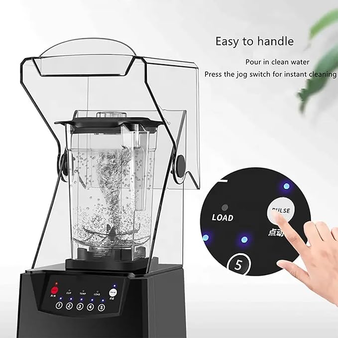 Blenders for Kitchen 2200W Commercial Slushy Machine with Soundproof Cover 5 Timer Presets And 17000 RPM Speed Adjustable 2000ml Large Capacity and Fast Blend for Bars Cafes And Restaurants