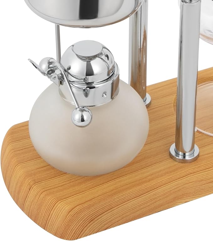 Retro Siphon Coffee Maker Belgium Royal Family Balance Syphon Coffee Maker Siphon Brewer Vintage Coffee Machines Elegant Design Retro-Style 400ml/14oz (Silver)