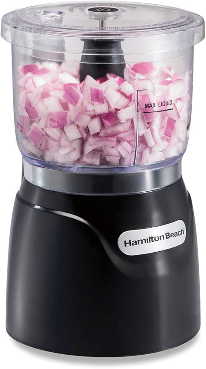Hamilton Beach Stay or Go Blender with 32oz Jar 8oz Black and Silver (52400) &amp Electric Vegetable Chopper &amp Mini Food Processor 3-Cup 350 Watts for Dicing Mincing and Puree Black (7285