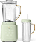 B- PowerExact Blender System High-Performance Blender with Multiple Speed Settings Powerful Motor Durable Blades &amp Large Capacity Jar Ideal for Smoothies (Sage Green)