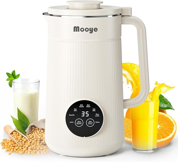 Automatic Nut Milk Maker Machine 8 in 1 Soy Milk Maker 35 oz Almond Machine Maker 12-Hour Delay Keep Warm Non Dairy Beverages Juice/Rice Paste/Clean/Milk Shake 800W Heating Self Cleaning