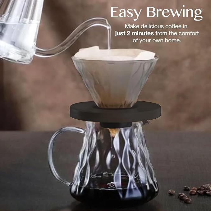 Pour Over Coffee Maker Drip Coffee Maker Single Serve Coffee Reusable Filter Holder Coffee Bar Accessories for Enthusiasts (Dark Set)