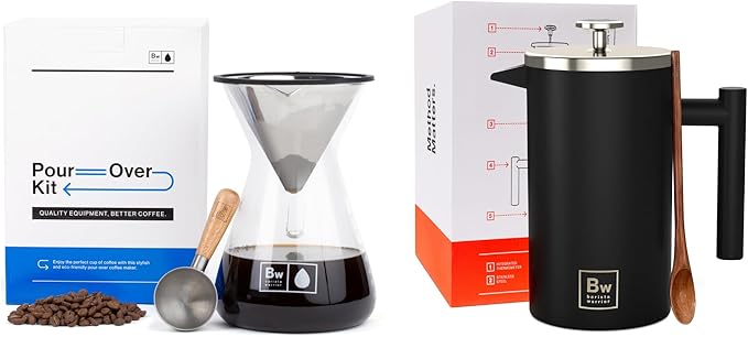 Barista Warrior French Press Coffee Maker &amp Pour Over Coffee Maker Set