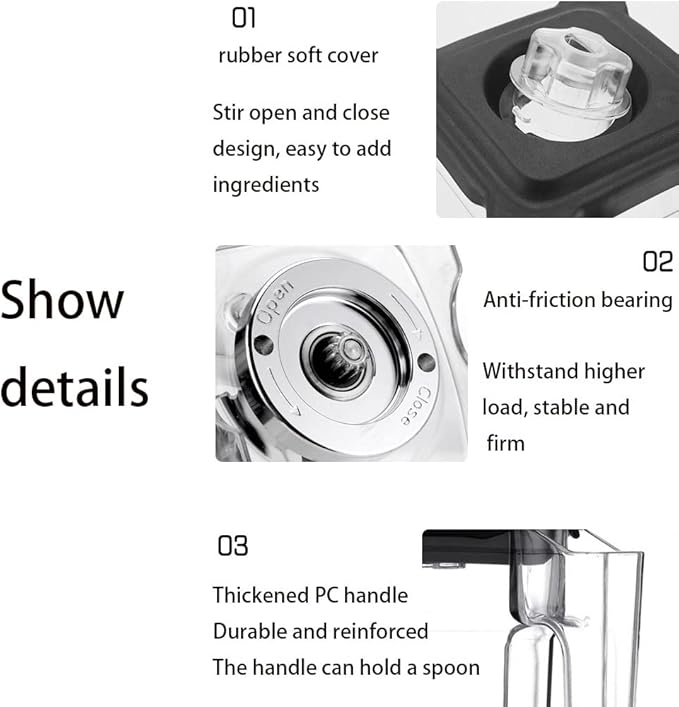Blender Smoothie Maker with Sound Enclosure Commercial 2L Stand Mixer Blade Ice Crusher with Cover Silent Broken Wall Cooking Machine for Smoothie Fruits 17000RPM