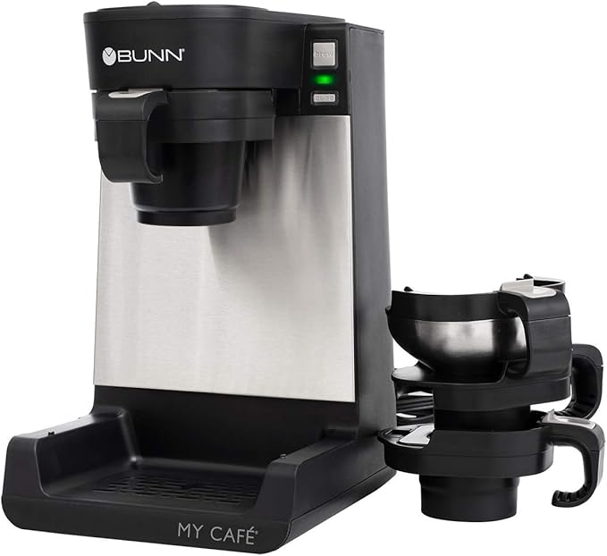 BUNN MCU My Cafe Single Cup Multi Use Coffee Brewer (Black/SST) &amp CSB2B Speed Brew Elite 10-Cup Coffee Maker Black/SST