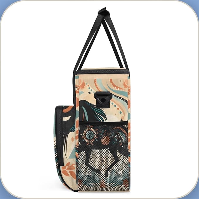 Abstract Horse Coffee Maker Carrying Bag Boho Horse Travel Storage Bag Compatible with K-Mini or K-Mini Plus Single Serve Coffee Brewer Carrying Case with Multiple Pockets &amp Shoulder Strap