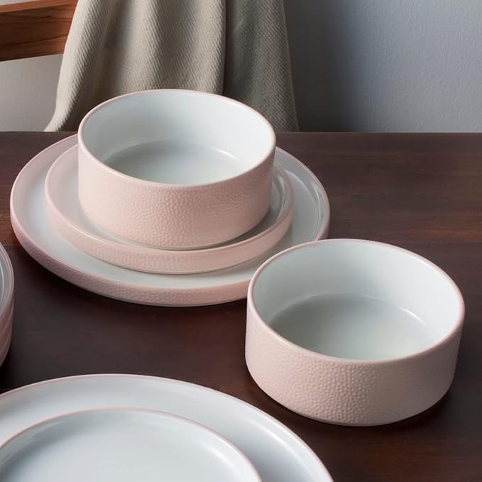 Noritake ColorTex Stone Blush 12-Piece Dinnerware Set Service for 4