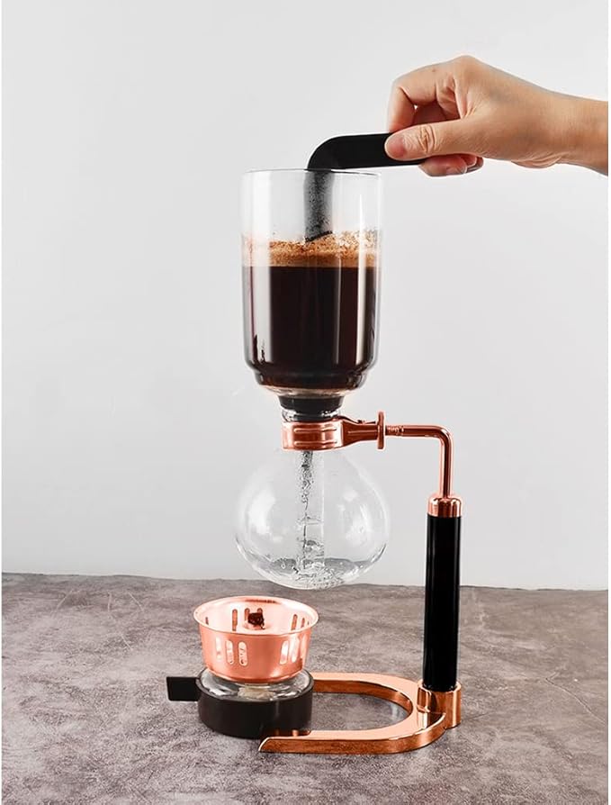 JITEM Cafetera Syphon Coffee Maker Manual Retro Vacuum Glass Siphon Pot Percolators 3 Cups Glass Tabletop Siphon Coffee Maker for Coffee or Tea