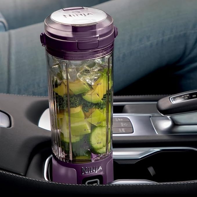 Ninja BC151PR Blast Portable Blender Cordless 18oz. Vessel Personal Blender-for Shakes &amp Smoothies BPA Free Leakproof-Lid &amp Sip Spout (Renewed)