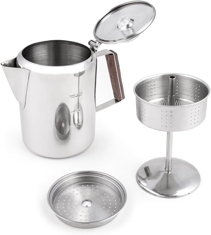Fox Run Rapid Brew Stainless Steel Stovetop Coffee Percolator 9 Cup