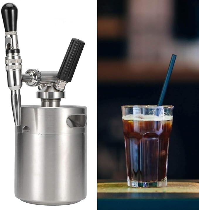Stainless Steel Home Brew Nitrogen Infusion Coffee Keg SystemNitro Cold Brew Coffee Maker Nitrogen Gas System Coffee Dispenser Kit(2L) cold brew coffee maker nitro toddy iced nitro coffee ma