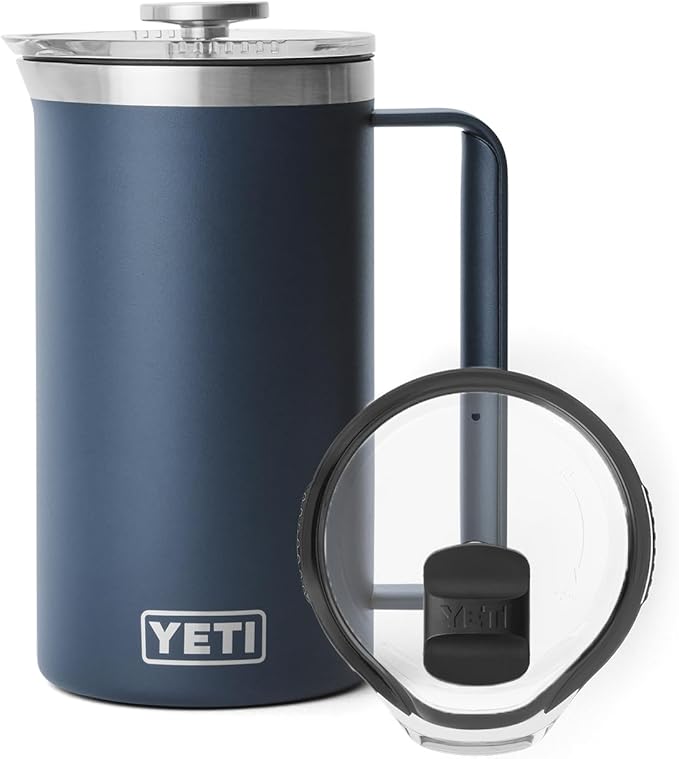 YETI Rambler 34 oz French Press with MagSlider Pitcher Lid Set Navy